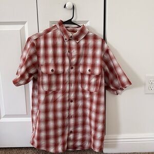 Red Head Size M Plaid Button Up